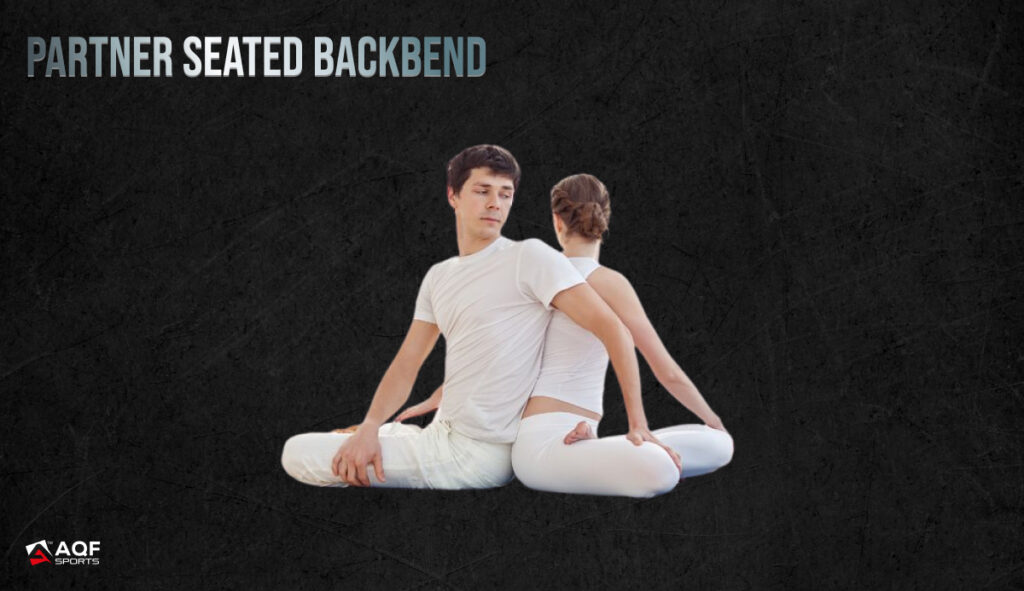Partner Seated Backbend yoga pose for couples