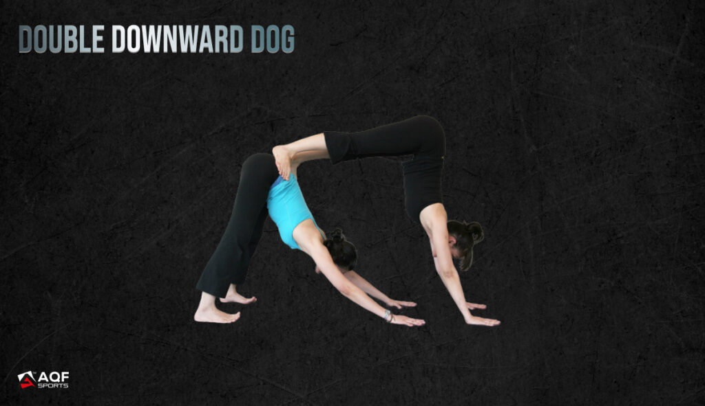 Double Downward Dog Pose for Couples Yoga