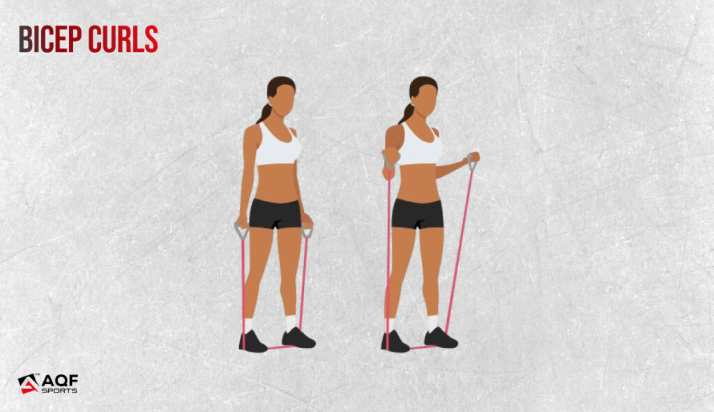 Bicep curls with resistance band